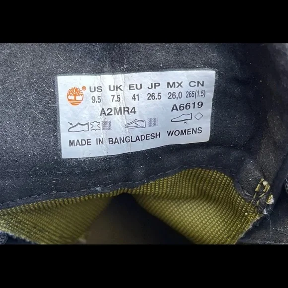 Timberland Women's Black High Heel Leather Lace Up Size 9.5 Combat Boots - Picture 8 of 9